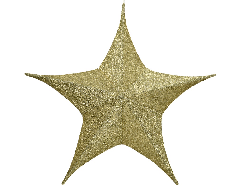 ÉTOILE EN TISSU DORÉE - PLIABLE - 135CM