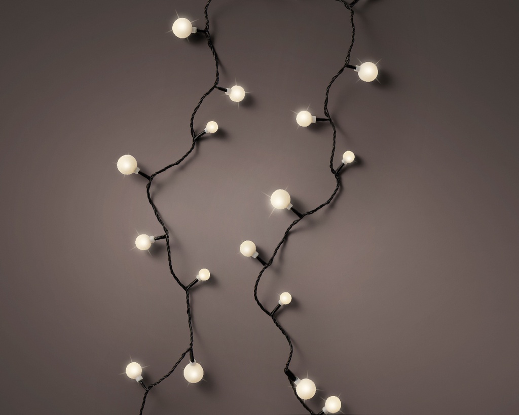 GUIRLANDE DE BOULES COULEUR CERISE 3 TAILLES, 1800CM-240LED/QUA/EXT