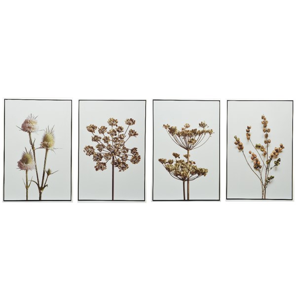 CUADRO MDF PINTADO C/MARCO FLORES SECAS 4SURT UD