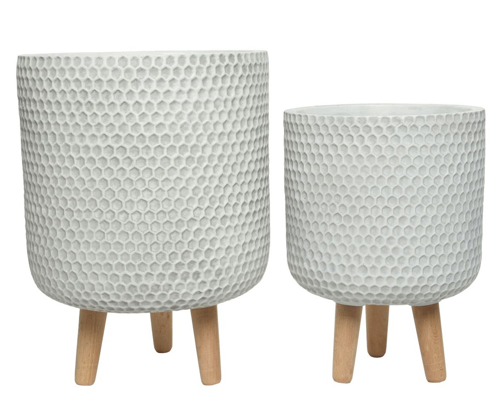 MACETERO ZOE C/PATAS L25.00-W25.00-H24.00cm  L31.00-W31.00-H32.00cm SET DE 2