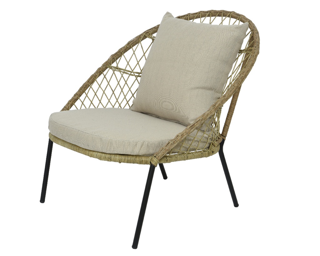 SILLON MIMBRE EXTERIOR LISBOA - COLOR NATURAL - UV RESISTENTE Y REPELENTE AL AGUA