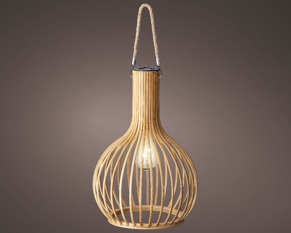 LUZ SOLAR COLGAR BAMBU dia28.00-H40.00cm-1L