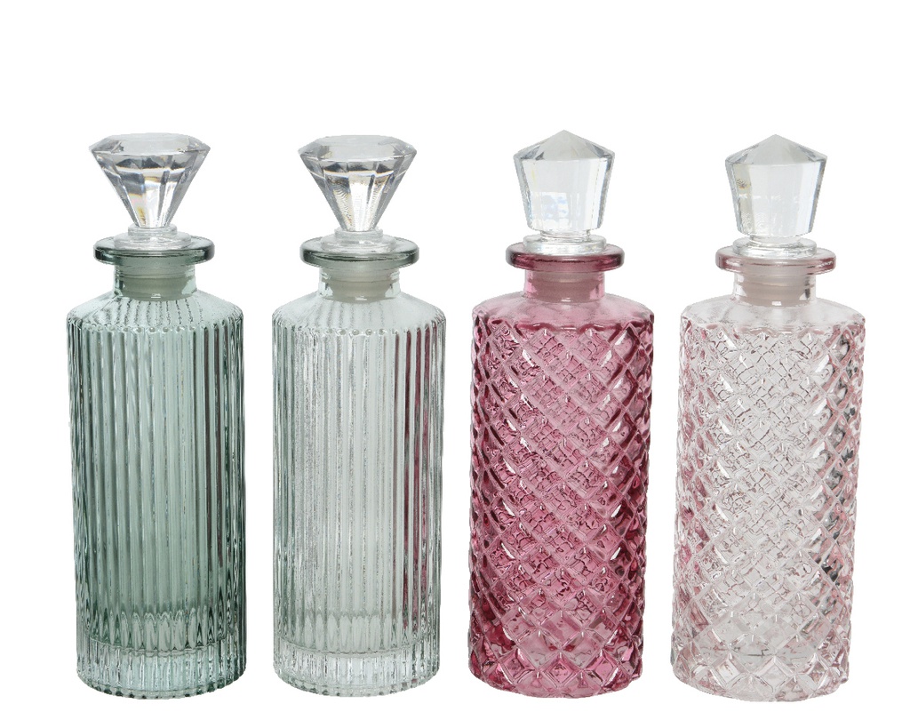 BOTELLITA CRISTAL CON TAPON - 4 COLORES - PRECIO UNIDAD