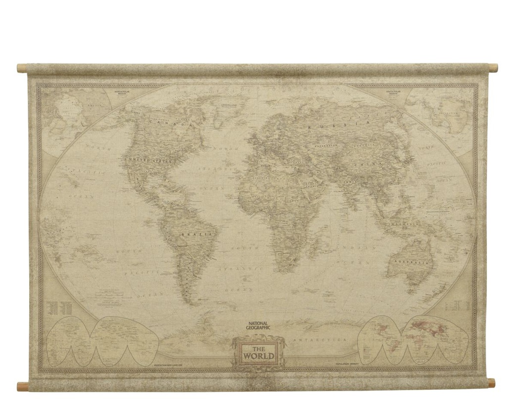 MAPAMUNDI PINTADO SOBRE TELA  L2.50-W126.00-H87.00cm
