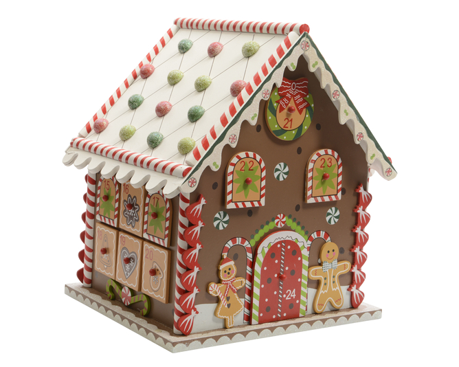 MAISON EN PAIN D' ÉPICE CALENDRIER DE L' AVENT - 27CM  