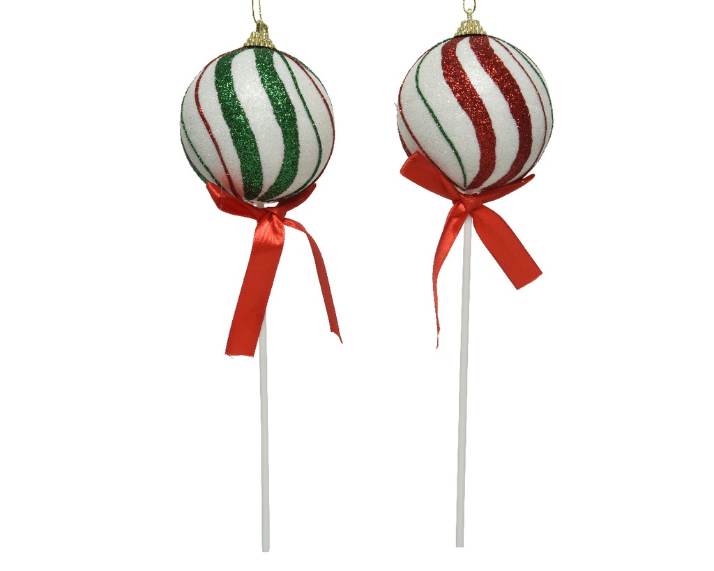 *** BAUBLE FOAM WITH STICK AND BOW 21379