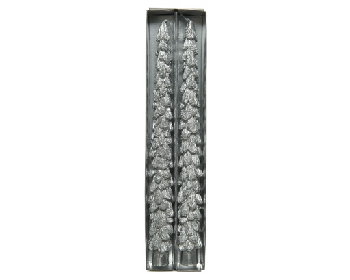 [4-200118] VELA CERA PLATA "ABETO" 26CM S/2
