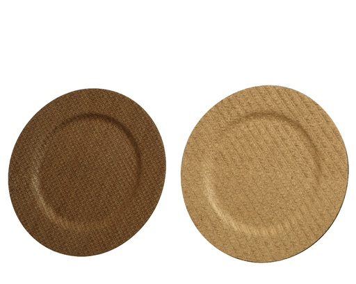 [4-522033] BAJOPLATO NATURAL - 33CM - 2 COLORES - PRECIO UNIDAD