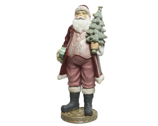 [4-522203] SANTA CON ARBOL RESINA - 32CM