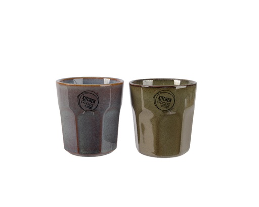 [4-607728] TAZA CERAMICA - HECHA A MANO - FOOD SAFE - 2 COLORES - PRECIO UNIDAD