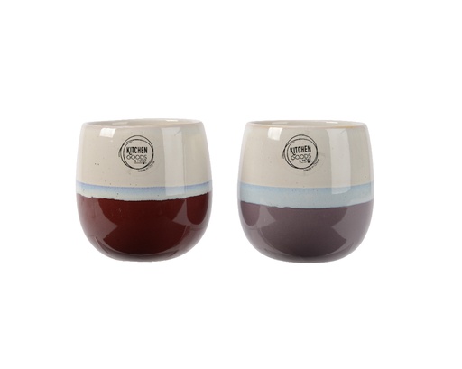 [4-607729] TAZA CERAMICA - HECHA A MANO - FOOD SAFE - 2 COLORES - PRECIO UNIDAD