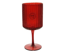 [4-607985] VERRE A VIN EN VERRE - ROUGE ET BORDURE DOREE - 607985