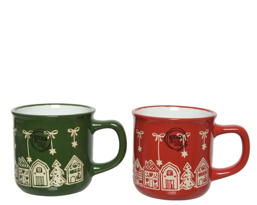 [4-608201] TAZA CERAMICA - FOOD SAFE - 12X9CM -  2 COLORES - PRECIO UNIDAD