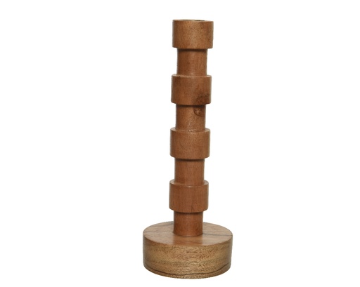 [4-608272] CANDELABRO MADERA DE ACACIA - 22CM - TENDENCIA