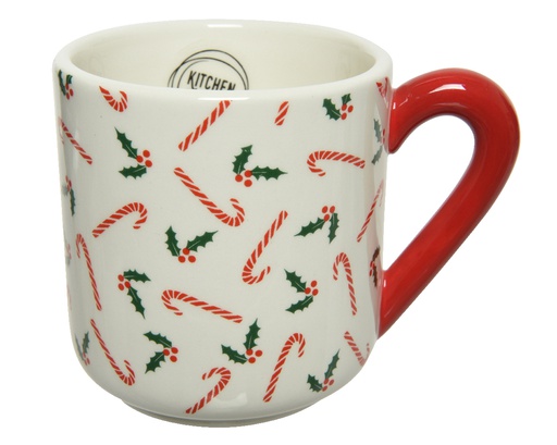 [4-608342] TAZA CERAMICA - BASTON DE CARAMELO - 10CM - FOOD SAFE