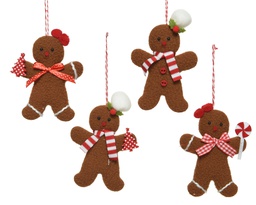 [4-634925] *** GINGERBREAD POLYESTER WITH BOW WITH CHEF HAT 4ASS 634925
