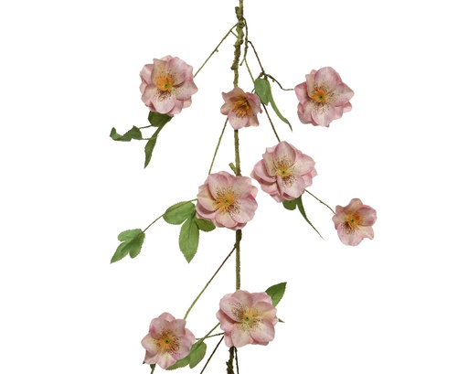 [4-704882] GUIRNALDA FLOR TIPO CLEMATIS - ROSA VIEJO - 130CM