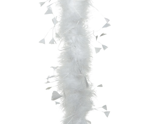 [4-728865] BOA COLOR BLANCO CON PERLAS - 184CM