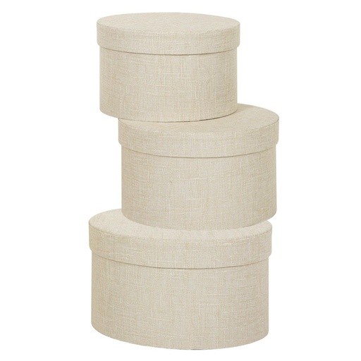 [PV-4076M-42] CAJA/SOMBRERERA CMØ26XH14-Ø23.5XH13-Ø21XH11 - CREMA - SET DE 3
