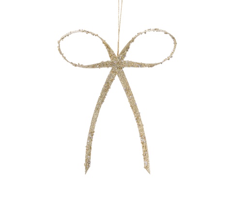 [4-522894] LAZO PARA ARBOL CON PURPURINA - DORADO - L20-W1.20-H25cm