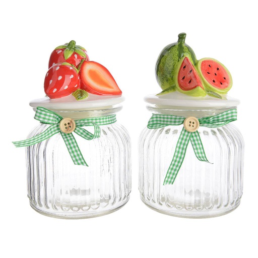 [4-826982] TARRO FRUTA CRIST/CERAM D12CM 2SURT UD