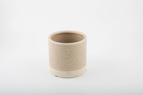 [DM-AAR5049DU] MACETA REDONDA BEIGE-DIAM14CM-TAJINE