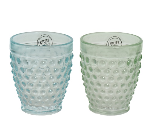 [4-826013] VASO CRISTAL RELIEVE - dia8.80-H10.30CM - 2 COLORES - PRECIO UNIDAD