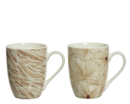 [4-826399] TAZA PORCELANA - L11.50-W8.20-H10.50CM - 2 MOTIVOS - PRECIO UNIDAD