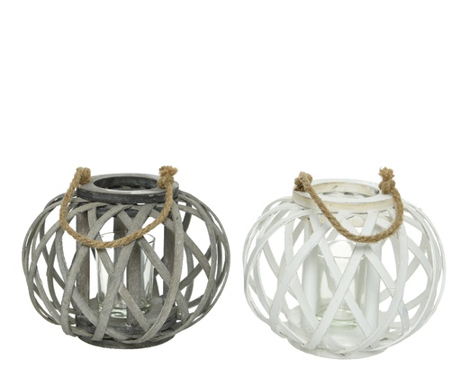 [4-837142] LINTERNA MADERA DE ALAMO - dia17-H12CM - 2 COLORES - PRECIO UNIDAD