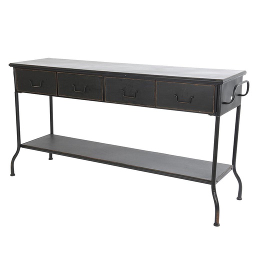 [4-367782] BUFETE METAL 4CAJONES - NEGRO 165X46CM UD
