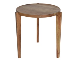 [4-889667] TABLE AUXILIAIRE DE NUIT EN BOIS D'ACACIA - dia47.50-H50cm