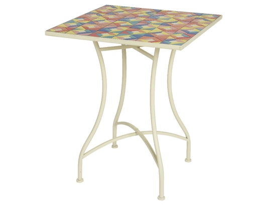 [4-898968] MESA BILBAO BISTRO METAL CREMA L58-W58-H72cm