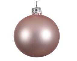 [4-113536] BOULE DE NOEL EN PLASTIQUE - ROSE PALE - dia15cm