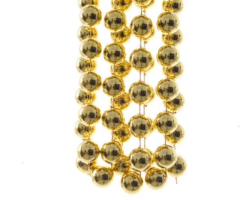[4-001709] GUIRNALDA PERLAS PLASTICO XXL -DORADO - Dia2-L270cm
