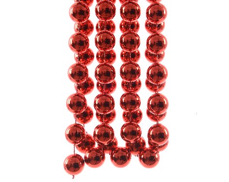 [4-001711] BEAD GARLAND XXL PLASTIC CHRISTMAS RED dia2-L270cm