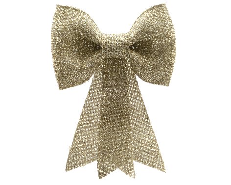 [4-517476] BOW PLASTIC LIGHT GOLD L7-W31-H40cm