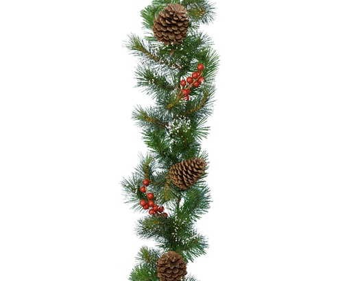 [4-689167] IPSWICH GARLAND SNOWY GREEN/WHITE L270-W30-H10cm