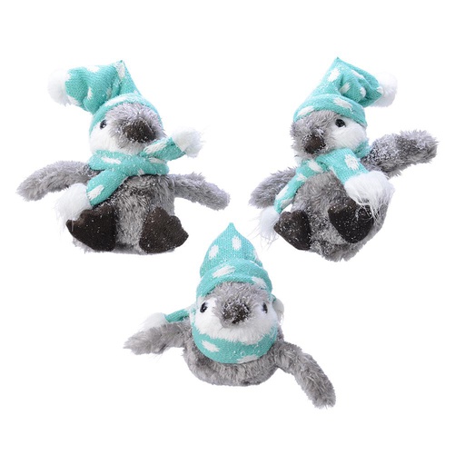[4-457476] PINGOUIN SUSP GRIS - 20CM - 3 ASSORTIMENTS - À L'UNITÉ 