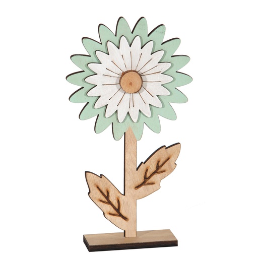 [PV-N869-55] FLOR MADERA CM12.3X4.5XH22.5 SEA WATER