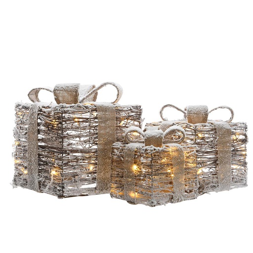 [4-481196] CAJA REGALO NEV 30/25/20CM-30/20/15LED/CAL/BAT/6H S/3