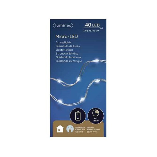 [4-481752] BANDE PLATE - 195CM - 40LED/FRI/BAT/TIM