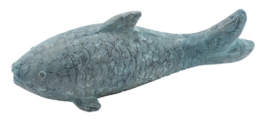 [GE-12303322] PEZ DECORATIVO DE PIEDRA (magnesio) - AZUL - 65.5X15X22CM