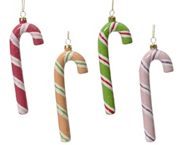 [4-029424] ***CANDY CANE SHATTERPROOF ASSORTED L6.80-W2.30-H18.00cm