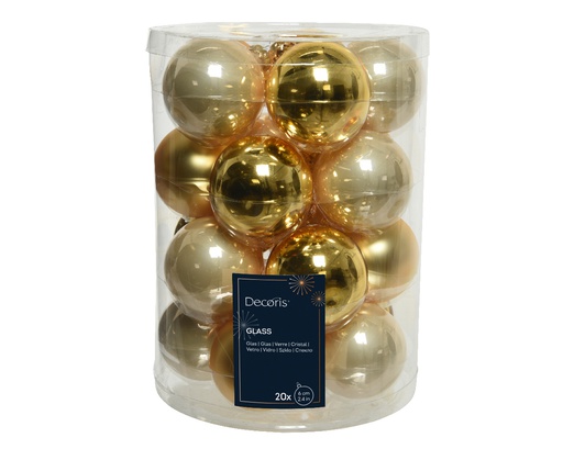 [4-142202] ***BAUBLES GLASS PEARL/GOLD dia6.00cm