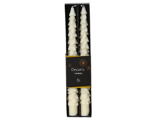 ***DINNER CANDLE WAX WOOL WHITE dia2.20-H25.00cm