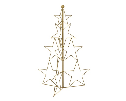 ARBOL DE METAL DORADO CON SILUETA DE ESTRELLAS - 3 SILUETAS -  dia128.00-H180.00cm