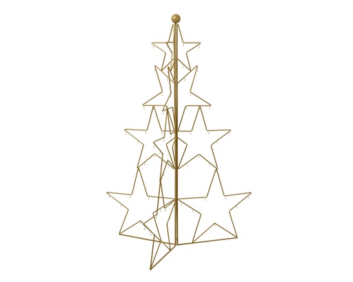 [4-365037] ARBOL DE METAL DORADO CON SILUETA DE ESTRELLAS - 3 SILUETAS -  dia128.00-H180.00cm