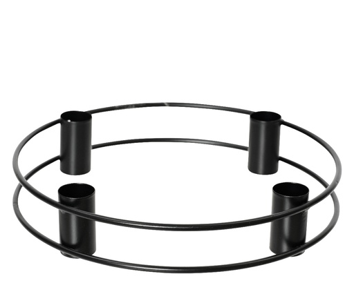 [4-380759] ***CANDLEHOLDER IRON BLACK dia30.00-H4.00cm