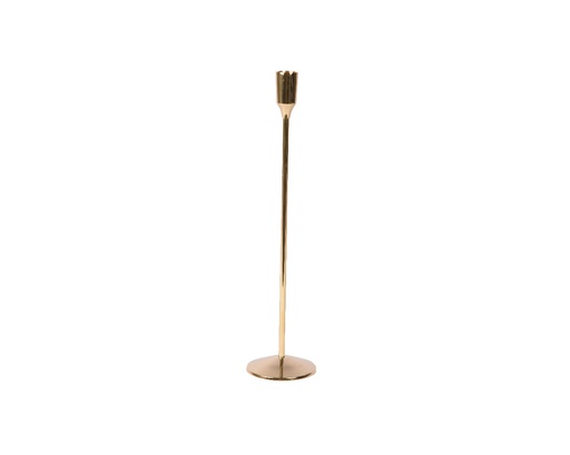 [4-391389] ***CANDLEHOLDER BRASS GOLD dia9.00-H38.00cm