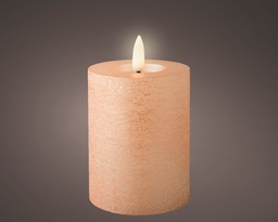 [4-486781] ***LED WICK CANDLE BO INDOOR LIGHT PINK/WARM WHITE dia7.00-H11.20cm-1L